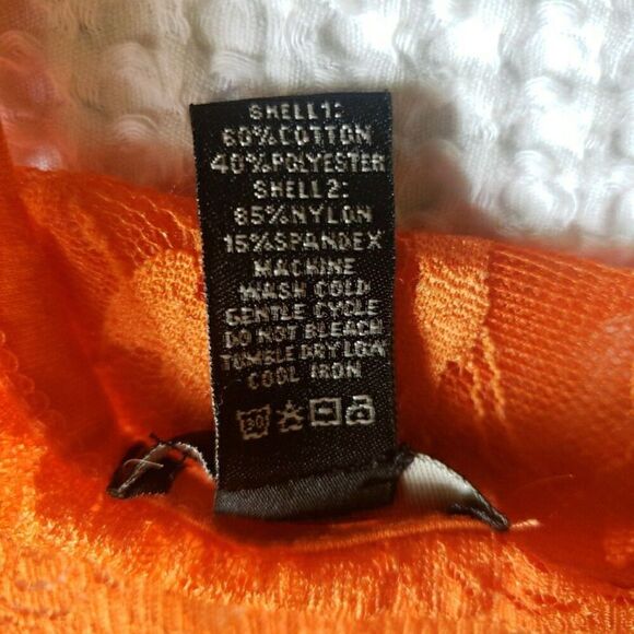 Y2k Tank Top Orange Floral Lace Back Sheer Cheetah Front 90's 2000s Women's Sz L - Picture 9 of 11